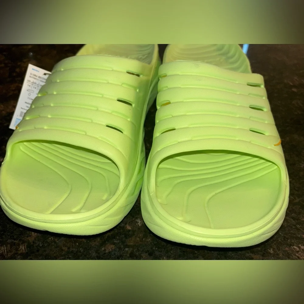 NWT Hoka Ora Recovery Orthopedic Slide Men’s Size 14 Butterfly/Radiant Yellow